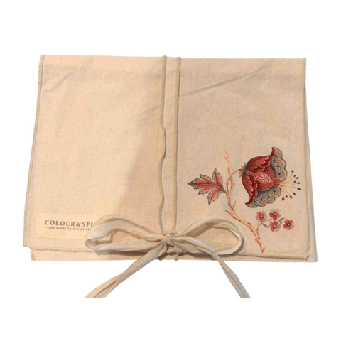 Colour&Spice envelop van 100% katoen met India bloemprint en striksluiting