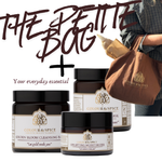 Meerdere prodiucten en afbeelding van gevulde katoenen tas van Colour&Spice met text the petite bag 